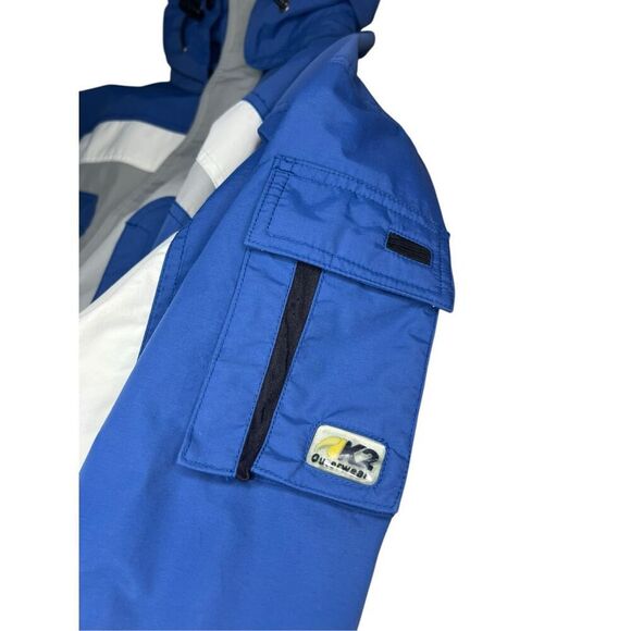 K2 Outerwear Men’s Large Cyclone Skiing Snowboarding Jacket Blue Hooded Zip - Picture 6 of 10